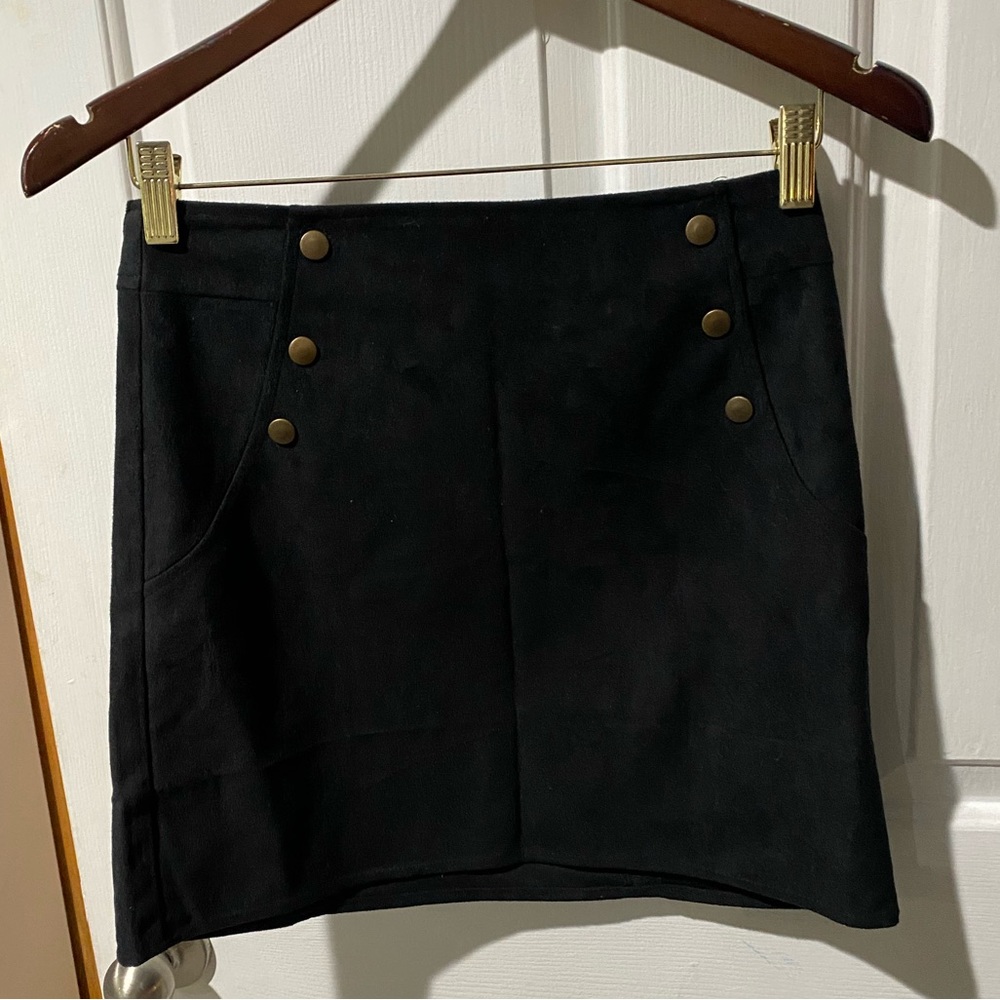 Suede mini skirt